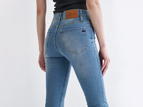 Jean skinny con desflecado de mujer - Mia Denim