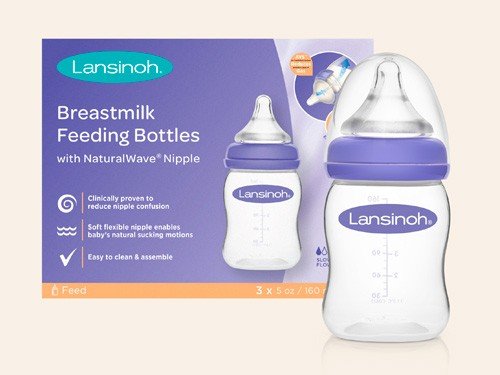 Trio de mamaderas para leche materna 160 ml Lansinoh Pack x 3 unidades