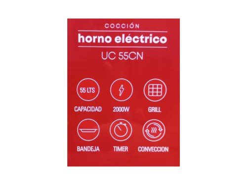 Horno Eléctrico Ultracomb 55l Rojo Uc-55cn Color Rojo/Negro