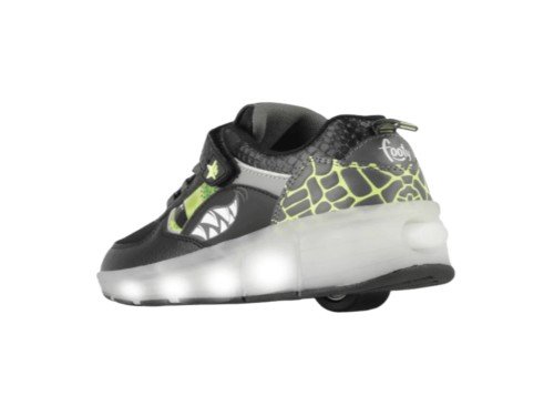 Zapatillas Roller Shark Negro/Verde Con Luces Led Roll690 Footy