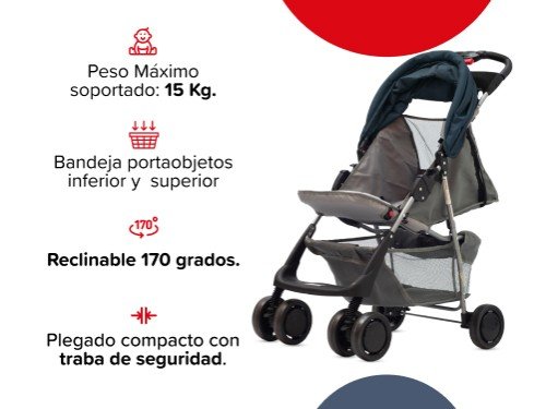 Cochecito  travel system EOS azul aero con huevito Bebesit