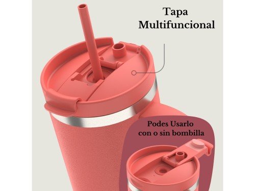 Vaso Termico Contigo c/bombilla Streeterville 1180 Ml Coral 29hs Frio