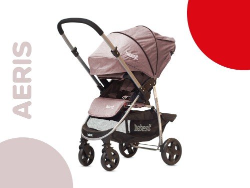 Cochecito de Paseo con Manillar Rebatible 1390 Rosa Bebesit