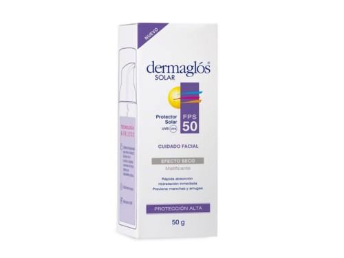 Protector Solar Facial Dermaglós Fps 50 Efecto Seco Matificante x 50 g