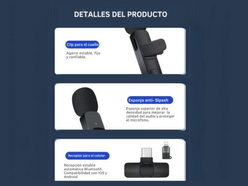 Microfono Inalambrico Corbatero Para el celular Iphone y Android