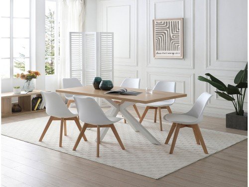 Juego comedor Zadar mesa rectangular con 6 sillas Just Home Collection