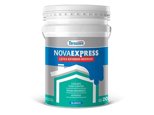 Pintura látex interior exterior blanco mate antimoho 20L Nova Express