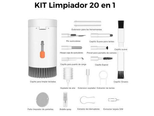 Kit Limpiador 20 en 1 Para Celulares, Auriculares y computadoras