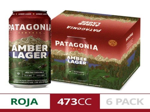 Cerveza Patagonia Amber Lager Lata 473cc x6