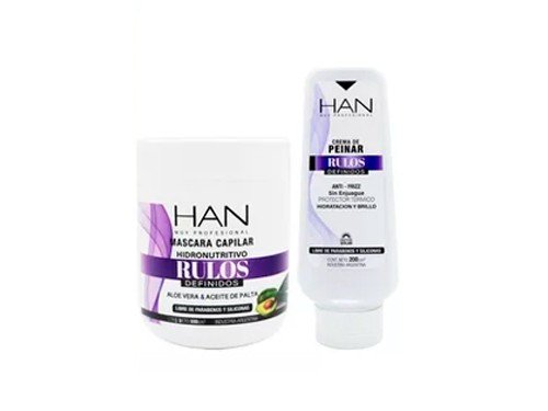 Han Kit Rulos Shampoo Acondicionador Mascara Crema De Peinar