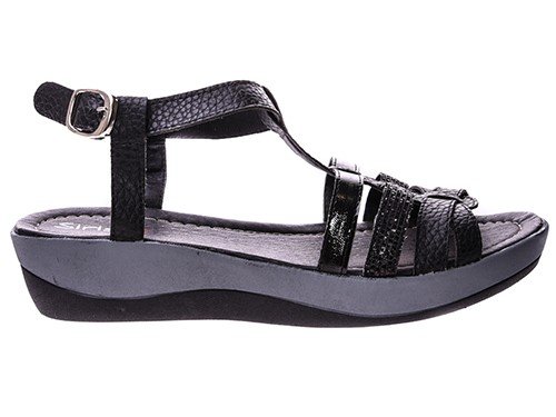 Sandalia Siris Mujer 1151 Negro Graneado