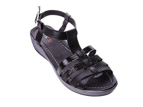 Sandalia Siris Mujer 1151 Negro Graneado