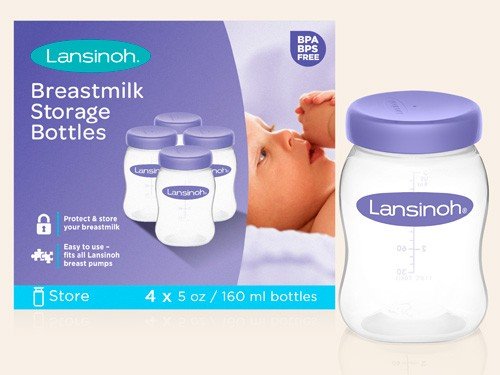 Botellas de almacenamiento de leche materna Lansinoh x 4 unidades