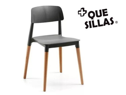 Silla de comedor nordica Milan Novara patas de madera