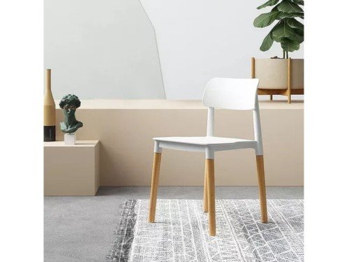 Silla de comedor nordica Milan Novara patas de madera