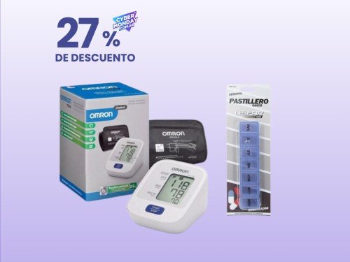 Kit Tensiómetro 7120 De Brazo Omron + Pastillero