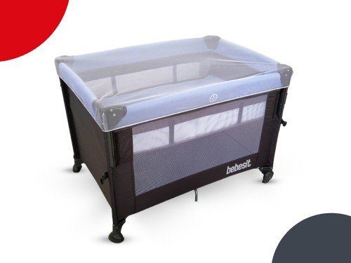 Practicuna Colecho con Mosquitero plegable Celeste gris Bebesit