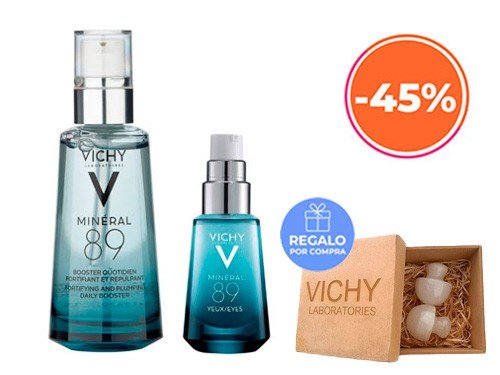 Set Mineral 89 Booster Concentrado 30ml+ Ojos 15ml Vichy Regalo Guasha