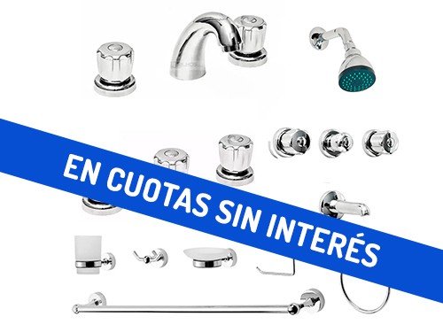 Griferia Baño Completa Set Accesorios Aqualaf 6000