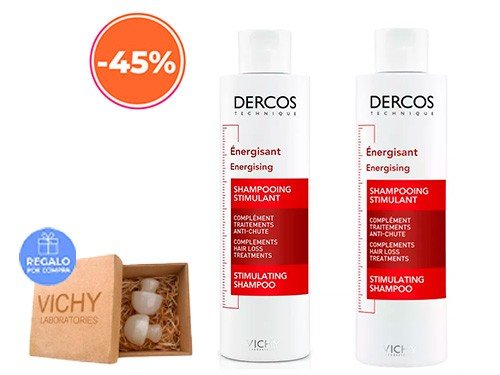 Set Shampoo Dercos Energizante Anticaida Vichy 200ml x2 Unidades