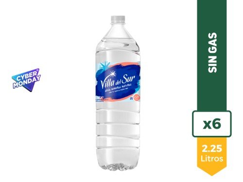 Agua Mineral Villa Del Sur Sin Gas 2.25L x