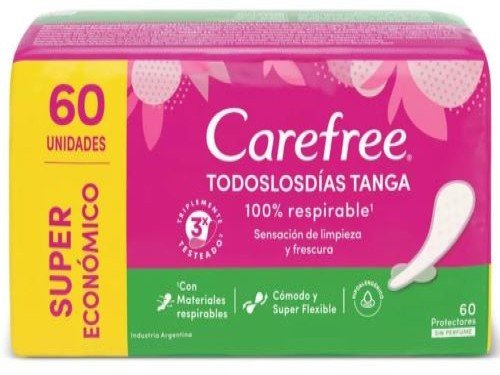 Protectores Diarios Carefree Ajuste Tanga Sin Perfume X 60 U