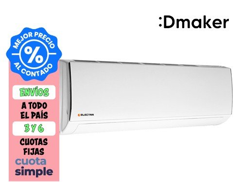 AIRE ACONDICIONADO SPLIT FRÍO/CALOR ELECTRA 2700W ENTRDO26TC 2322 FG