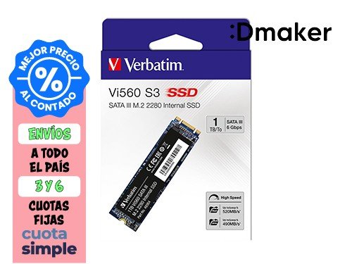 DISCO INTERNO SSD 1TB VERBATIM VI560 SATAIII M.2 HASTA 520MB/S