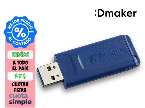 PENDRIVE 64GB VERBATIM FLASH USB 2.0 AZUL CUBIERTA RETRÁCTIL