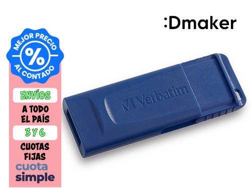 PENDRIVE 64GB VERBATIM FLASH USB 2.0 AZUL CUBIERTA RETRÁCTIL