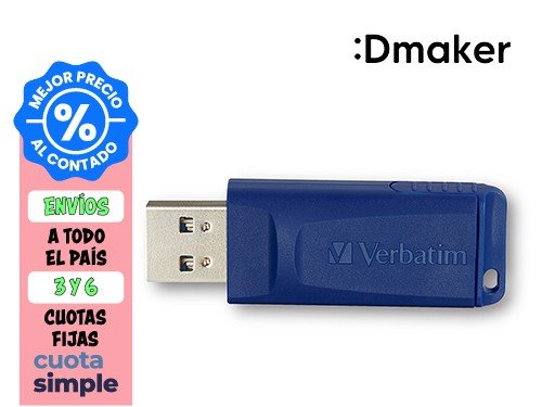 PENDRIVE 64GB VERBATIM FLASH USB 2.0 AZUL CUBIERTA RETRÁCTIL