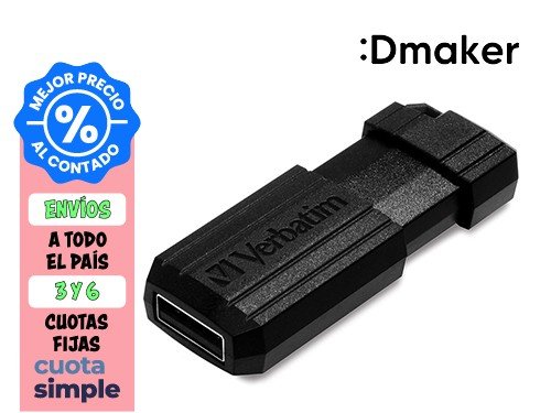 PENDRIVE 128GB VERBATIM FLASH PINSTRIPE USB 2.0 NEGRO RETRÁCTIL