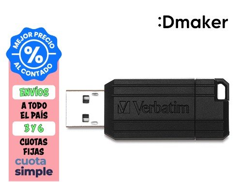 PENDRIVE 128GB VERBATIM FLASH PINSTRIPE USB 2.0 NEGRO RETRÁCTIL