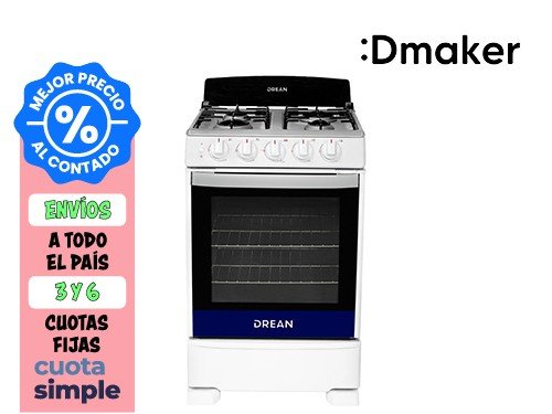 COCINA MULTIGAS 55CM DREAN BLANCA CD5502AB  C/ENCENDIDO ELECTRONICO 