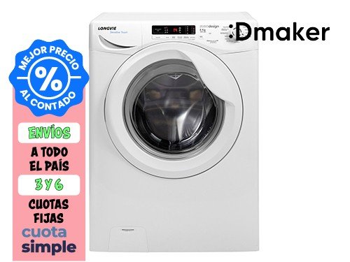 LAVASECARROPAS LONGVIE 8KG 1200RPM BLANCO CARGA FRONTAL 