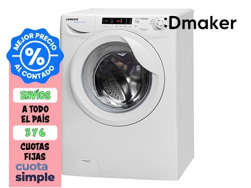 LAVASECARROPAS LONGVIE 8KG 1200RPM BLANCO CARGA FRONTAL 