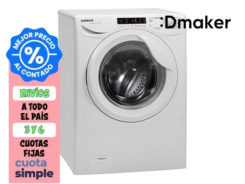 LAVASECARROPAS LONGVIE 8KG 1200RPM BLANCO CARGA FRONTAL 