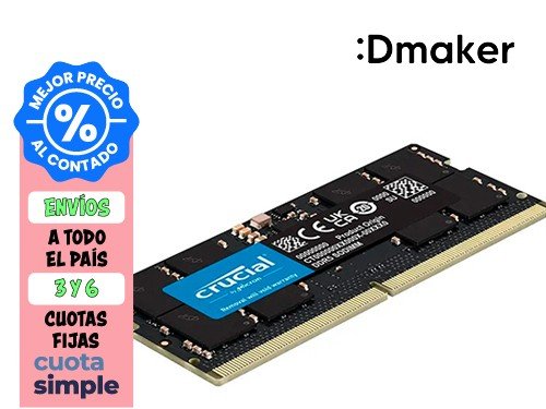 MEMORIA RAM 16GB DDR5 3200MHZ CRUCIAL PARA NOTEBOOK