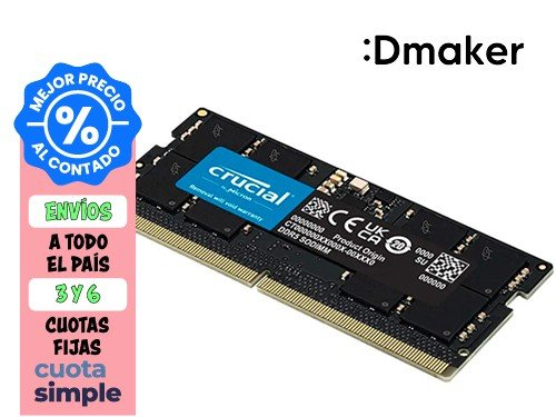 MEMORIA RAM 16GB DDR5 3200MHZ CRUCIAL PARA NOTEBOOK