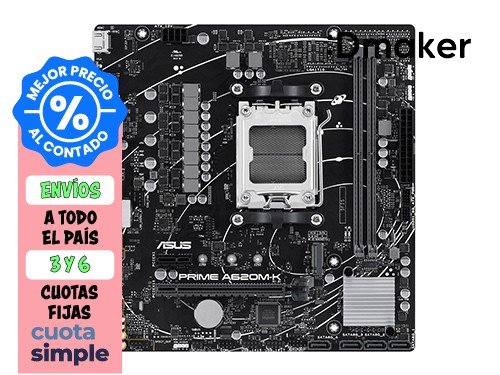 MOTHERBOARD ASUS PRIME A620M-K AM5 DDR5 2  PCIE 4.0 - PCIE 3.0