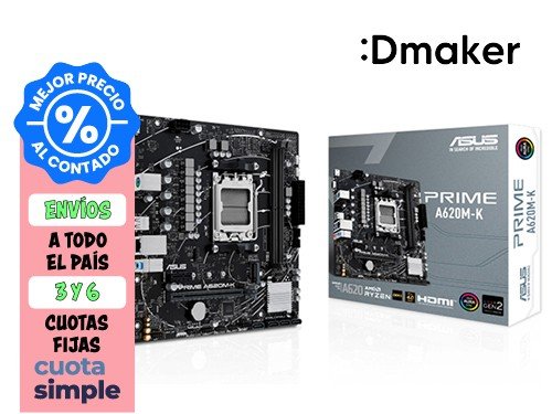 MOTHERBOARD ASUS PRIME A620M-K AM5 DDR5 2  PCIE 4.0 - PCIE 3.0