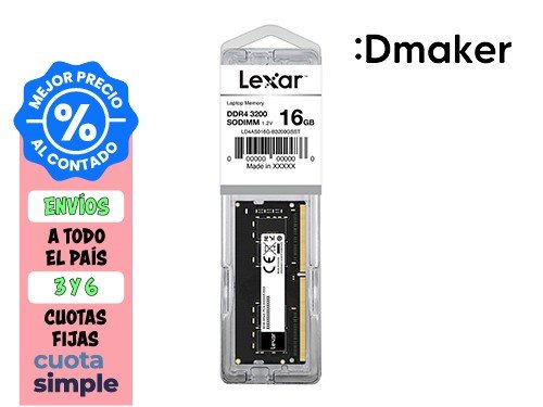 MEMORIA RAM 16GB DDR4 3200MHZ LEXAR PARA NOTEBOOK