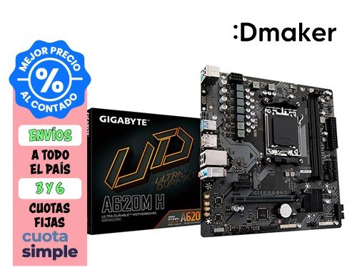 MOTHERBOARD GIGABYTE ULTRA DURABLE A620M-H 1.0 - AM5 DDR5 - 3 PCIE 4.0