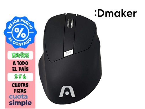 MOUSE WIRELESS ARGOMTECH MAXI MS33 2.4GHZ 4 BOTONES NEGRO