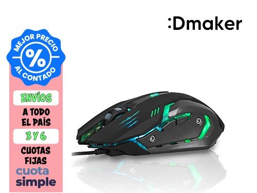 MOUSE GAMER ARGOMTECH COMBAT MS40 6 BOTONES USB NEGRO