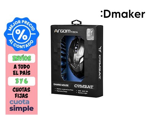 MOUSE GAMER ARGOMTECH COMBAT MS40 6 BOTONES USB NEGRO