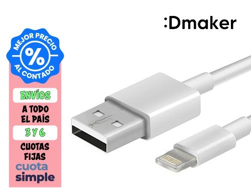 CABLE LIGHTNING USB 2.0 ARGOMTECH 3 METROS BLANCO