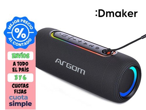 PARLANTE PORTÁTIL ARGOMTECH RADYON X30 IPX5 10W BLUETOOTH NEGRO