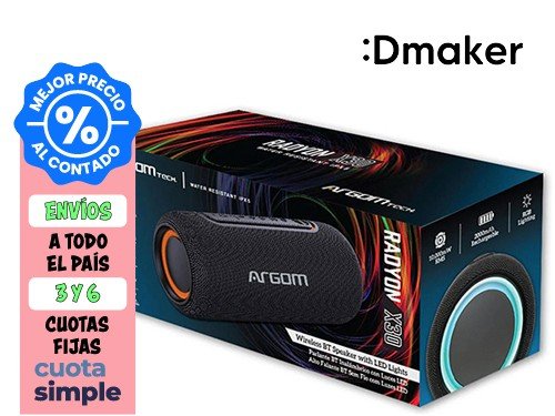 PARLANTE PORTÁTIL ARGOMTECH RADYON X30 IPX5 10W BLUETOOTH NEGRO