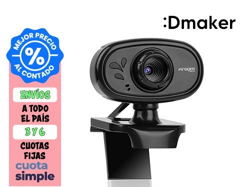 WEBCAM ARGOMTECH CAM20 HD 720P CON MICRÓFONO 360° - NEGRO